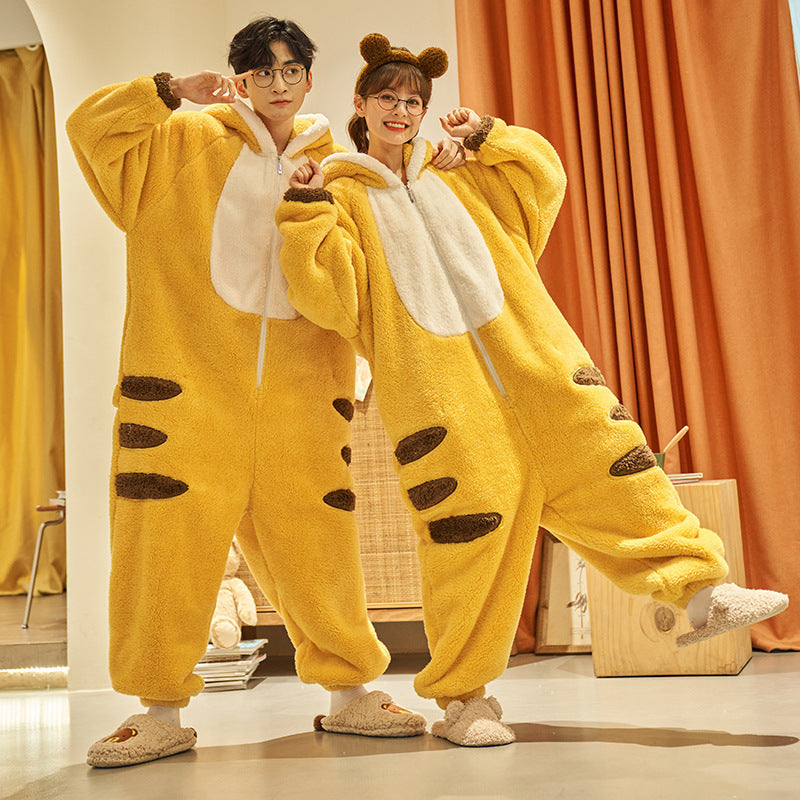 Cute Cartoon One-Piece Pajamas – Plush Winter Home Wear Color2608 Infinite Avenue