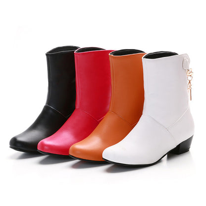 Women's Low-heeled Premium PU Ankle Boots Infinite Avenue