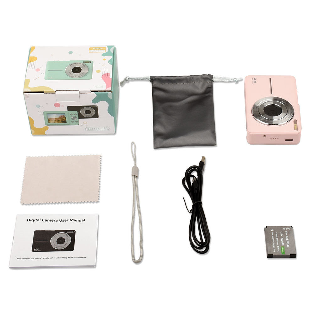 Mini Digital Camera Children's HD Digital Camera Student Mini Digital Camera Boys And Girls Christmas Birthday Gift Children's Entry-level Camera Pink With 32G Memory Card Infinite Avenue