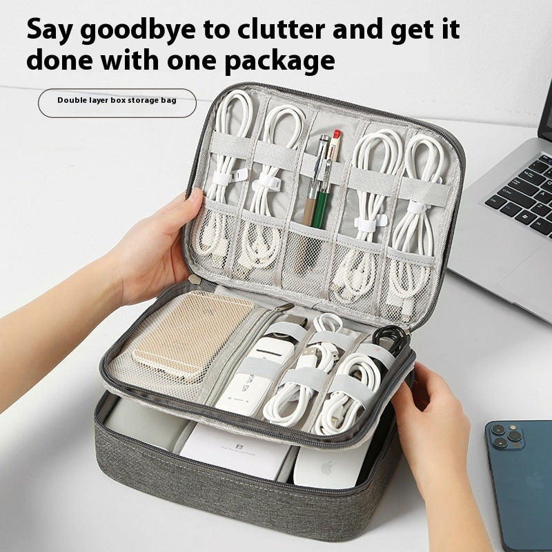 Data Cable Storage Bag Mobile Power Box Travel Portable Digital Accessories Organizing Folders Infinite Avenue