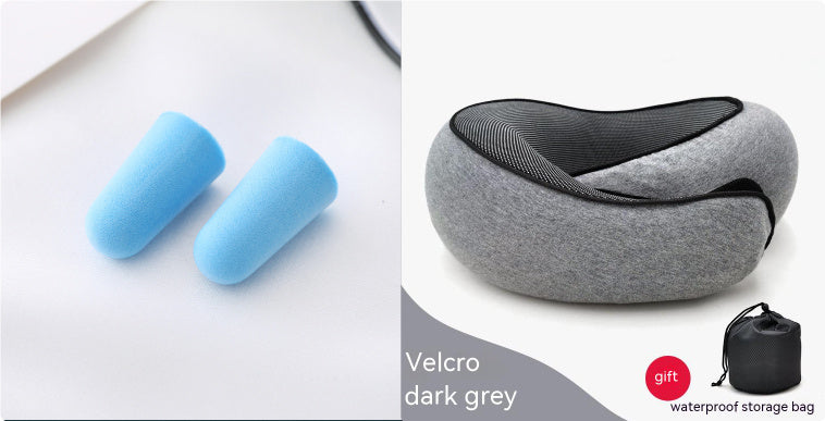 Travel Neck Pillow Non-Deformed Airplane Pillow Travel Neck Cushion Durable U-Shaped Travel Memory Cotton Nap Neck Pillow Flower Grey Velcro Style set Infinite Avenue