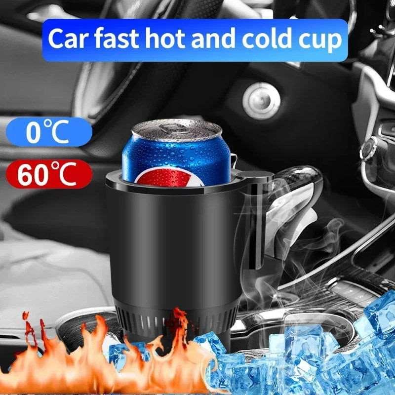 2-in-1 Car Cup Holder: 12V Smart Heater & Cooler with Digital Display - Infinite Avenue