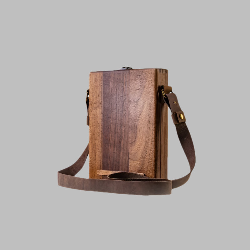 Writer's Messenger Wooden Briefcase – Walnut Box Wood Color Infinite Avenue