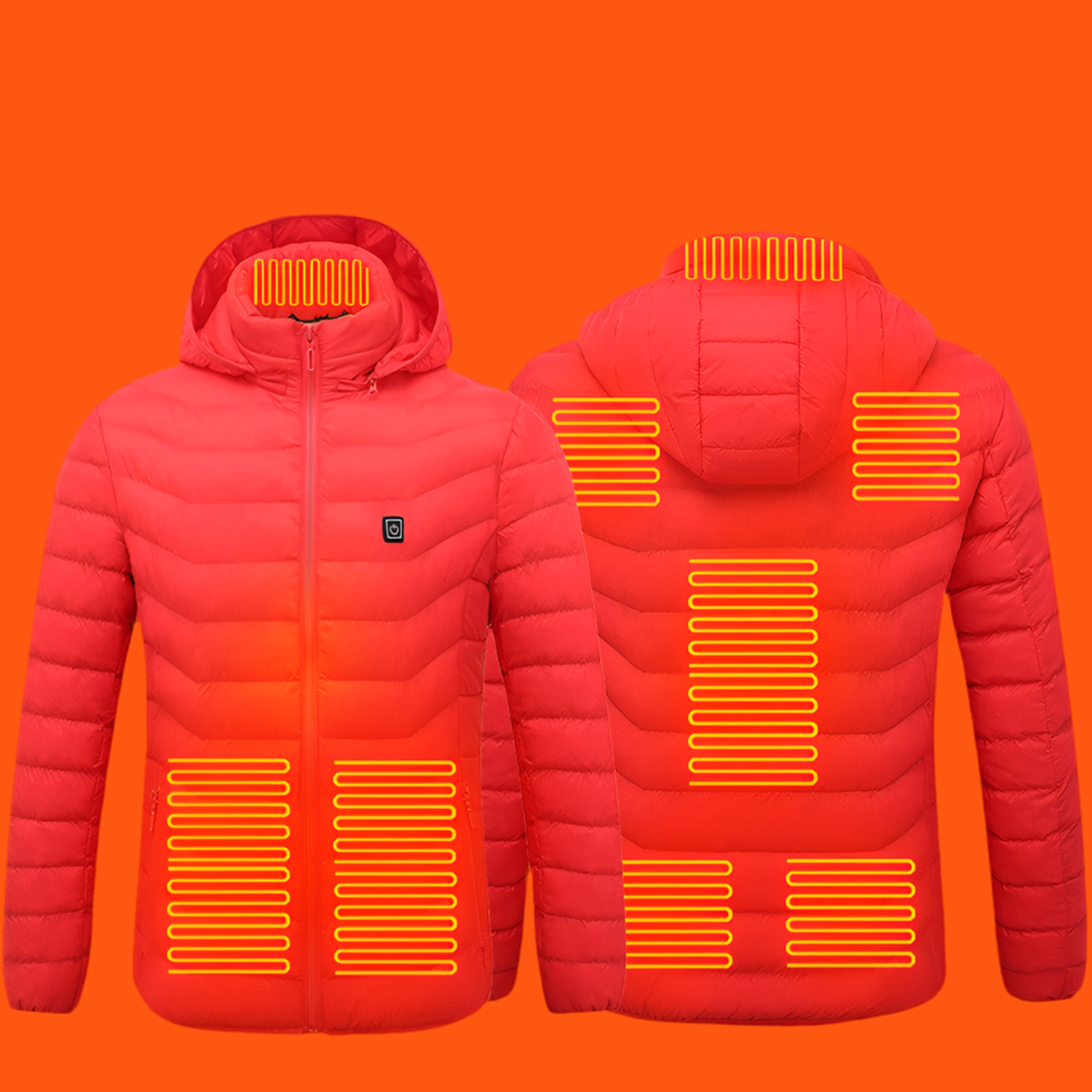 Men’s USB Heated Jacket – Thermal Cotton Coat for Winter Red Zone8 Infinite Avenue