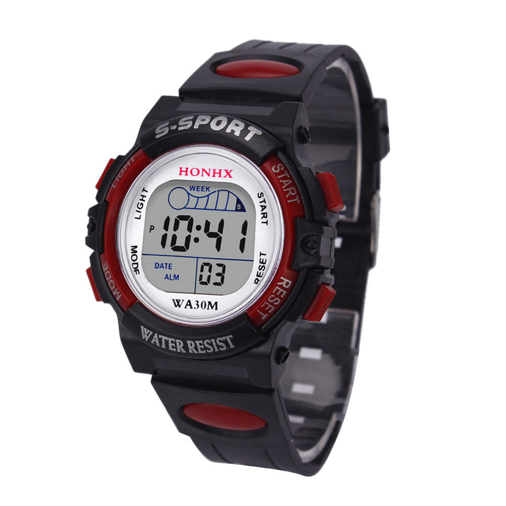 Electronic Children Student Female Sport Watch 63 Square Window Red Infinite Avenue