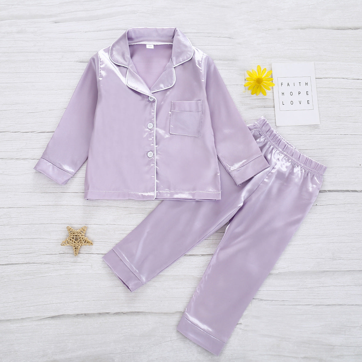 Pure Color Children's Bathrobe Casual Fashion Suit Purple Infinite Avenue