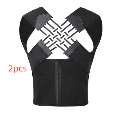 Unisex Anti-Humpback Chest Lift Brace Posture Corrector Black 2PCS Infinite Avenue