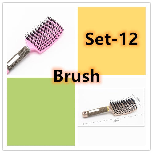 Hairbrush Anti Klit Brushy Haarborstel Women Detangler Hair Brush Bristle Nylon Scalp Massage Teaser Hair Brush Comb Set 12 Brush Set Infinite Avenue