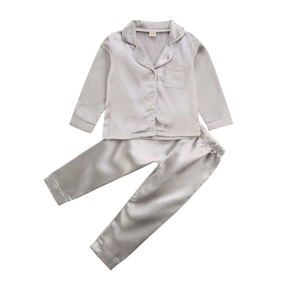 Pure Color Children's Bathrobe Casual Fashion Suit Grey Infinite Avenue