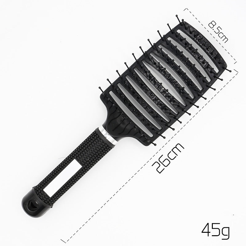 Hairbrush Anti Klit Brushy Haarborstel Women Detangler Hair Brush Bristle Nylon Scalp Massage Teaser Hair Brush Comb Black No brush Infinite Avenue