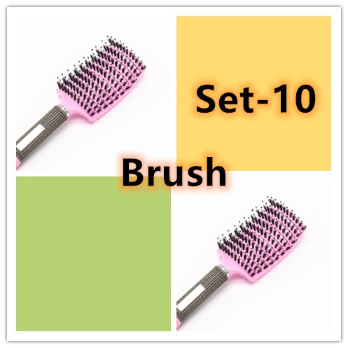 Hairbrush Anti Klit Brushy Haarborstel Women Detangler Hair Brush Bristle Nylon Scalp Massage Teaser Hair Brush Comb Set 10 Brush Set Infinite Avenue