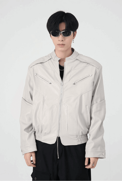 Men's High-grade Short Motorcycle Leather Coat - Infinite Avenue