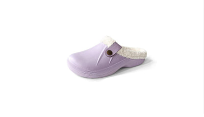 Female Plus Size Fleece-lined Home Cotton Slippers Violet Infinite Avenue