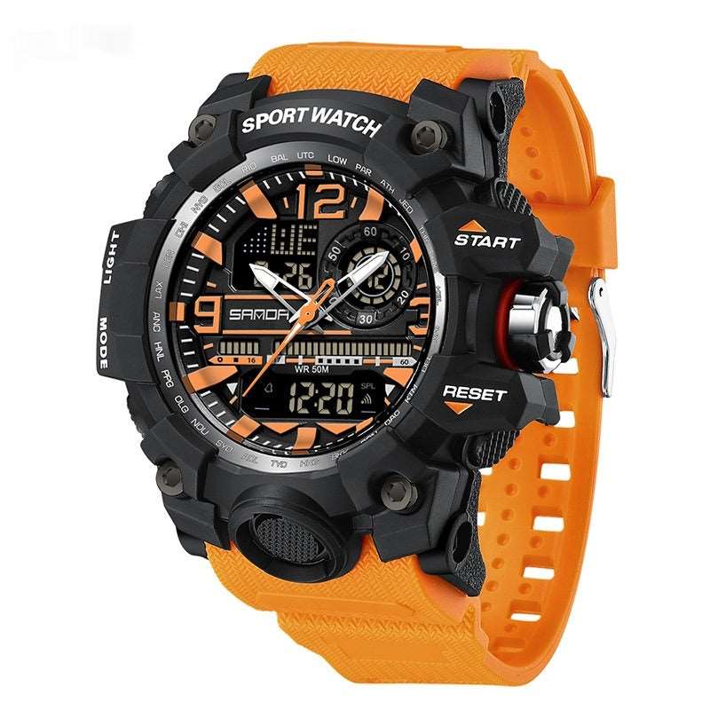 Electronic Youth Student Fashion Trend Cool Men's Watch 3133 Mens' Black Orange Infinite Avenue