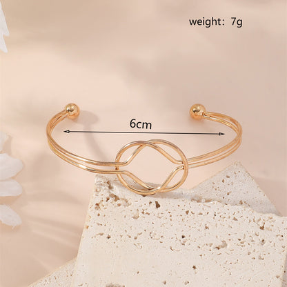 Metal Twist Geometric Knot Winding Hollow Open-end High-grade Light Luxury Personality Fashion Ladies' Bracelet 6Style Bracelet Pure Natural Infinite Avenue