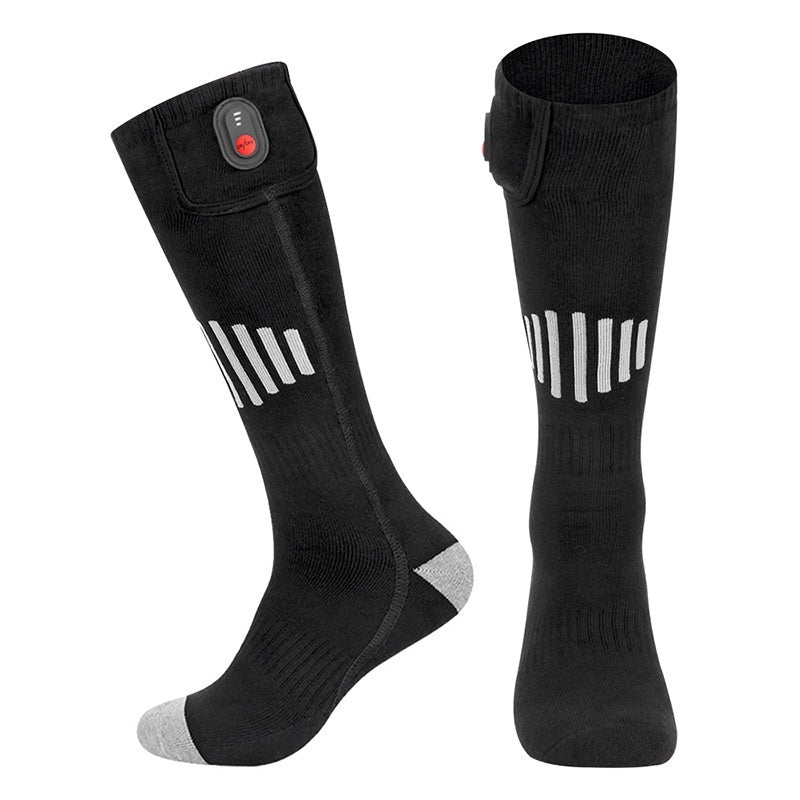 Electric Heated Cotton Socks – Warm Skiing Socks for Men & Women Black and Gray Thin Socks Free Size Infinite Avenue