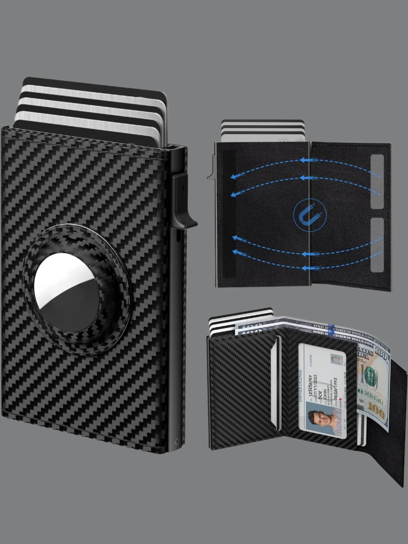 Men's Ultra-Thin Smart Card Wallet Carbon Fiber Infinite Avenue