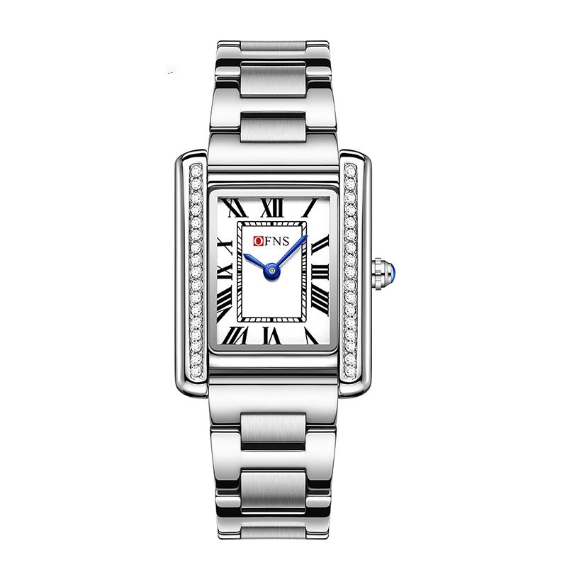 Retro Diamond Inlaid High-end Women's Quartz Watch Couple Silvery Womens style Infinite Avenue