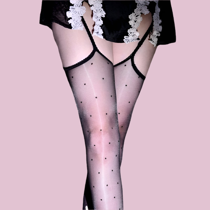 Thin Summer Polka Dot Aurora One-Piece Stockings Infinite Avenue