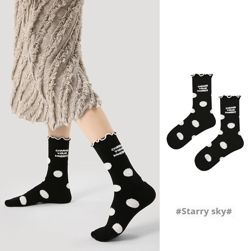 Vintage Court Style Mid-Length Socks Stars Average Size Infinite Avenue