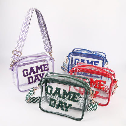 Transparent PVC Crossbody Bag – Embroidered Letter, Small Square Infinite Avenue