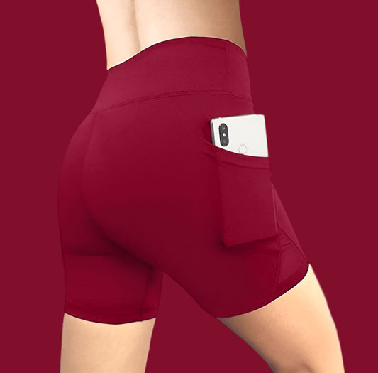 Women’s High Waist Solid Color Yoga Shorts for Running and Fitness - Infinite Avenue