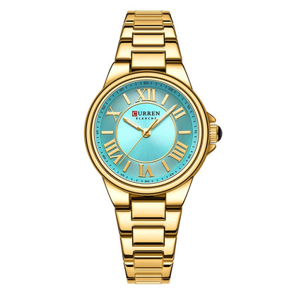 Women's Fashion Clock Steel Belt Watch Rose Shell Blue Infinite Avenue