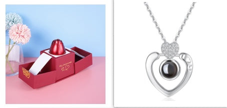 Hot Valentine's Day Gifts Metal Rose Jewelry Gift Box Necklace For Wedding Girlfriend Necklace Gifts Set3 Infinite Avenue