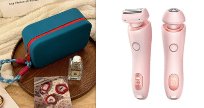 2-in-1 USB Rechargeable Epilator & Trimmer – Women’s Body Shaver Pink and BeanBlue set USB Infinite Avenue