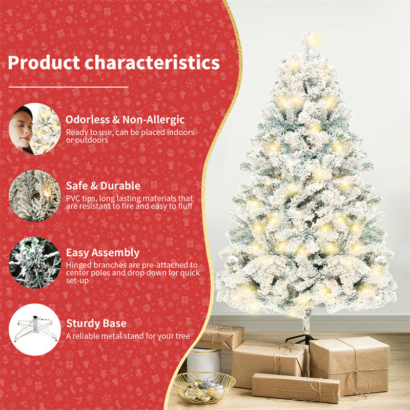 Snow-Covered PVC Cedar Christmas Tree – Holiday Decor Infinite Avenue