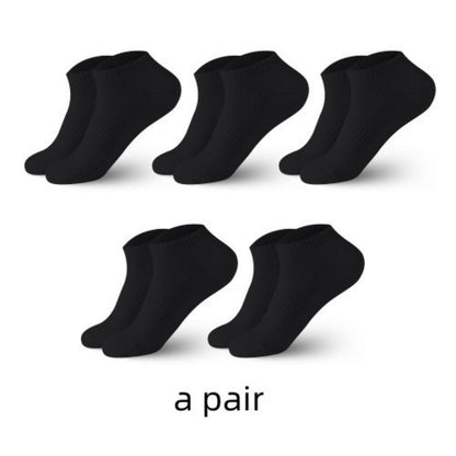 High Cylinder Cotton Middle Tube Solid Color Stockings Ankle Socks Black Free Size Infinite Avenue