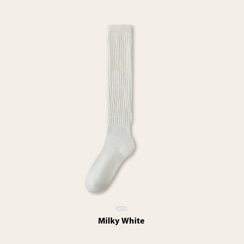 Women's Fleece-Lined Warm Bunching Socks Milky White Free Size Infinite Avenue