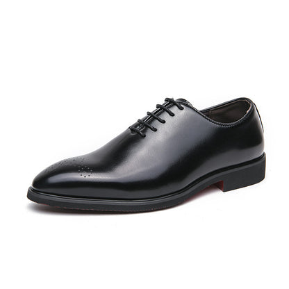 Casual Fashion Simple Lace-up Trendy Business Formal Wear Leather Shoes Black Infinite Avenue