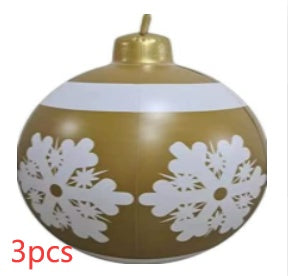 60CM Inflatable PVC Christmas Ball – Outdoor Tree Ornament Snowflakes 3PCS 60cm Infinite Avenue