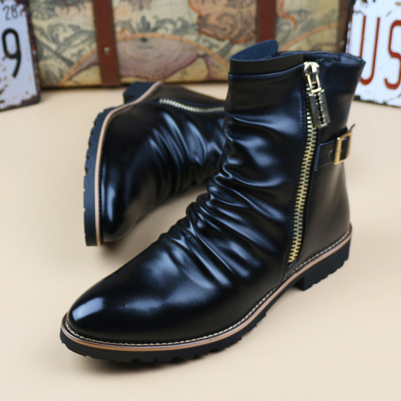 Boots Trendy All-matching Korean Style Height Increasing Inner Height Increasing Black Infinite Avenue