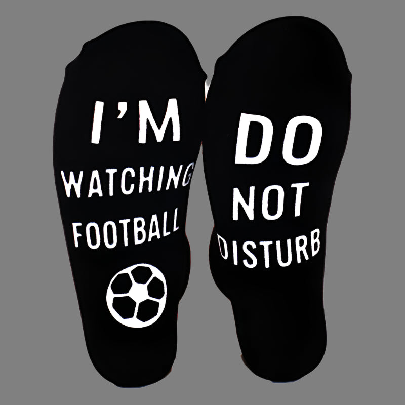 Letter Non-Slip Football Mid-Tube Cotton Socks Black Free Size Infinite Avenue