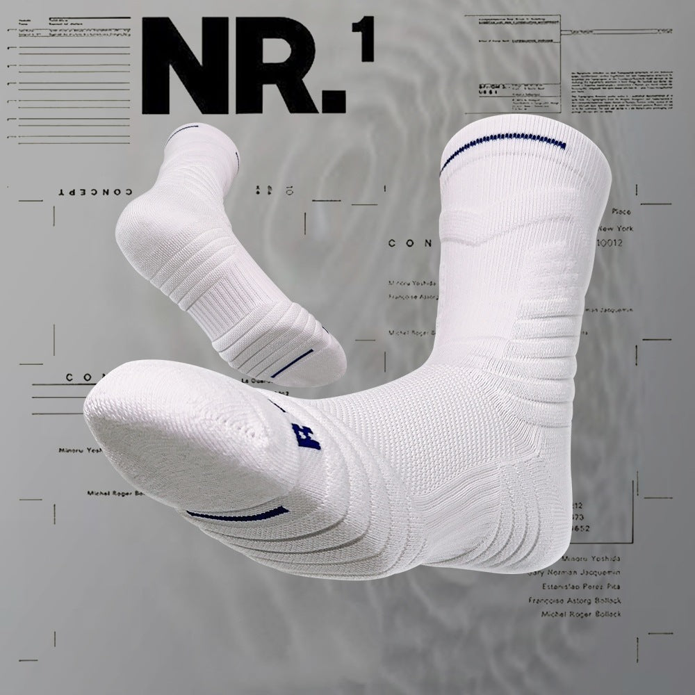 Knee-High White Basketball Socks – Long Tube Infinite Avenue