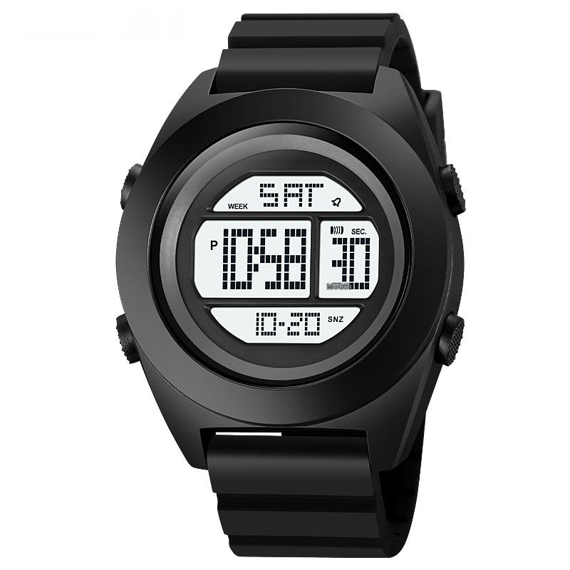 Outdoor Fashion Waterproof Multifunctional Sports Student Electronic Watch Black White Machine Infinite Avenue