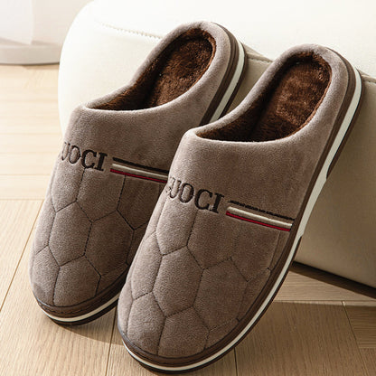 Men's Cotton Slippers Plus-sized Home Warm Platform Plus Brown GOC Infinite Avenue