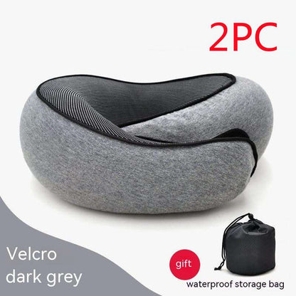 Travel Neck Pillow Non-Deformed Airplane Pillow Travel Neck Cushion Durable U-Shaped Travel Memory Cotton Nap Neck Pillow Flower Grey velero Style 2pcs Infinite Avenue