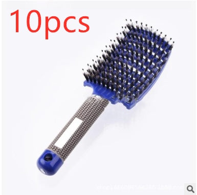 Hairbrush Anti Klit Brushy Haarborstel Women Detangler Hair Brush Bristle Nylon Scalp Massage Teaser Hair Brush Comb Blue Brush 10pcs Infinite Avenue