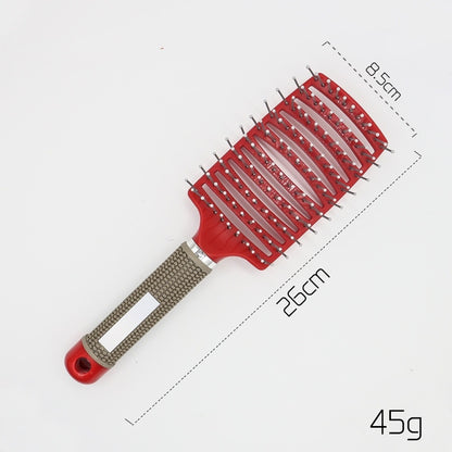 Hairbrush Anti Klit Brushy Haarborstel Women Detangler Hair Brush Bristle Nylon Scalp Massage Teaser Hair Brush Comb Red No brush Infinite Avenue