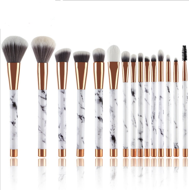 11-Piece Marble Makeup Brush Set White Infinite Avenue