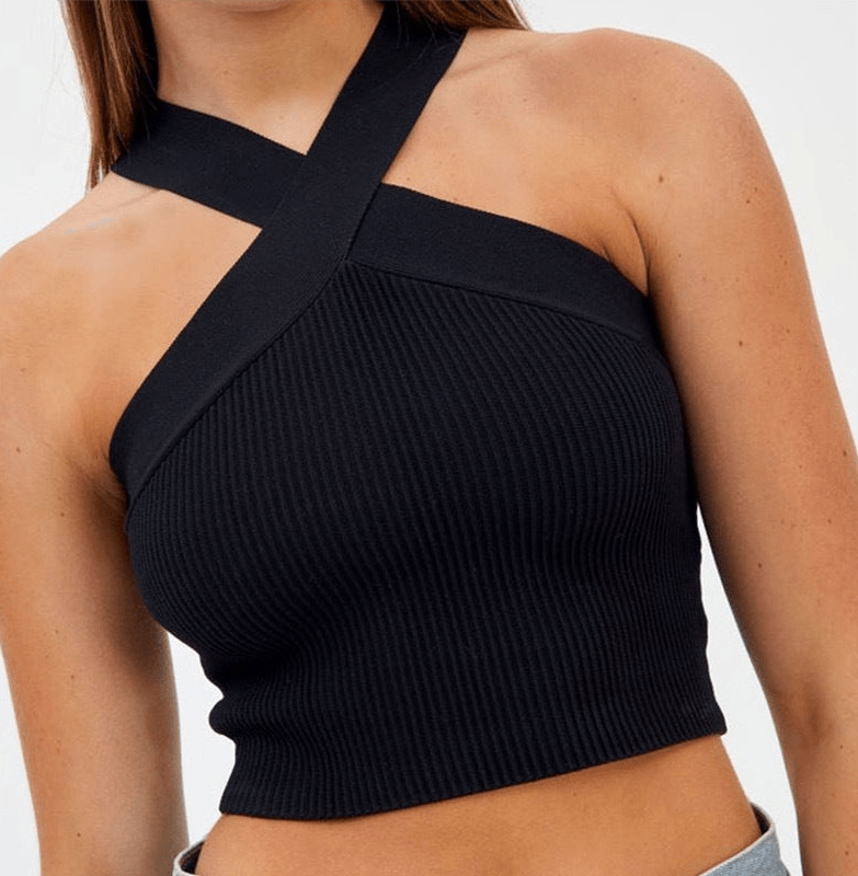 Women's Knitted Inner Match Bottoming Shirt Halterneck Vest - Infinite Avenue