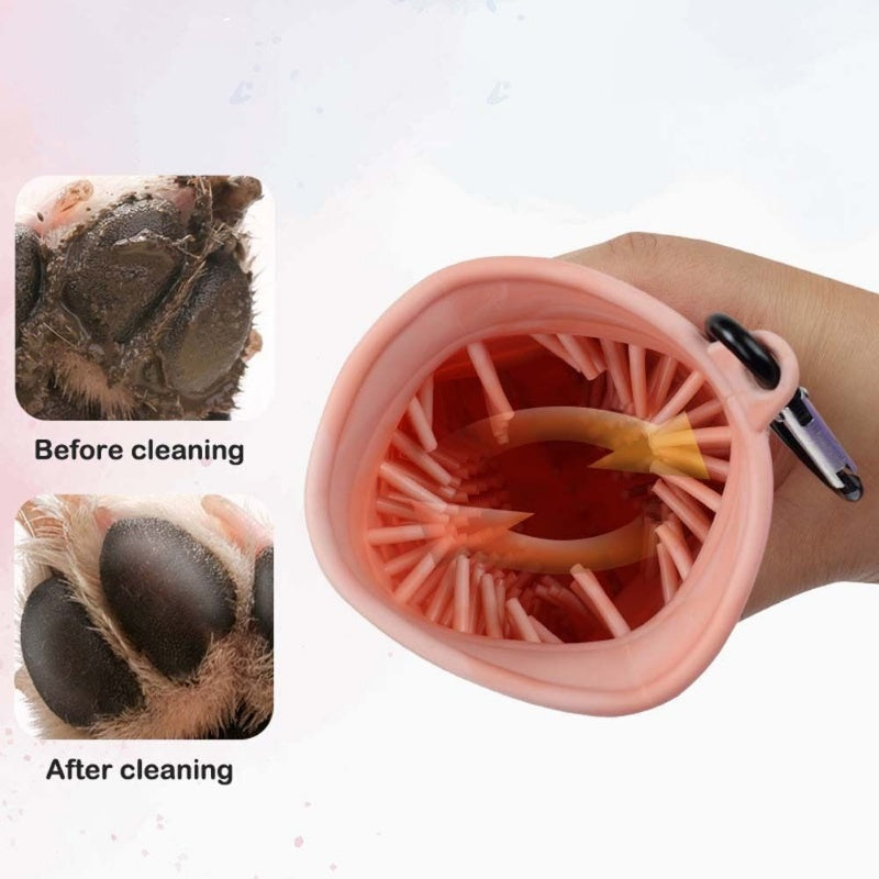 2 In 1 Dog Paw Cleaner Cup Soft Pet Dog Foot Cleaning Washer Brush Cup Portable Pet Foot Washer Paw Clean Brush Foot Cleaning Bucket Pet Products Infinite Avenue