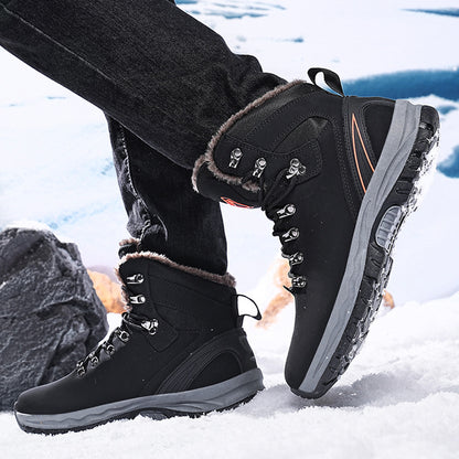 Winter Plus Size Fleece Lined Padded Warm Keeping Snow Boots Black Plus Velvet Infinite Avenue