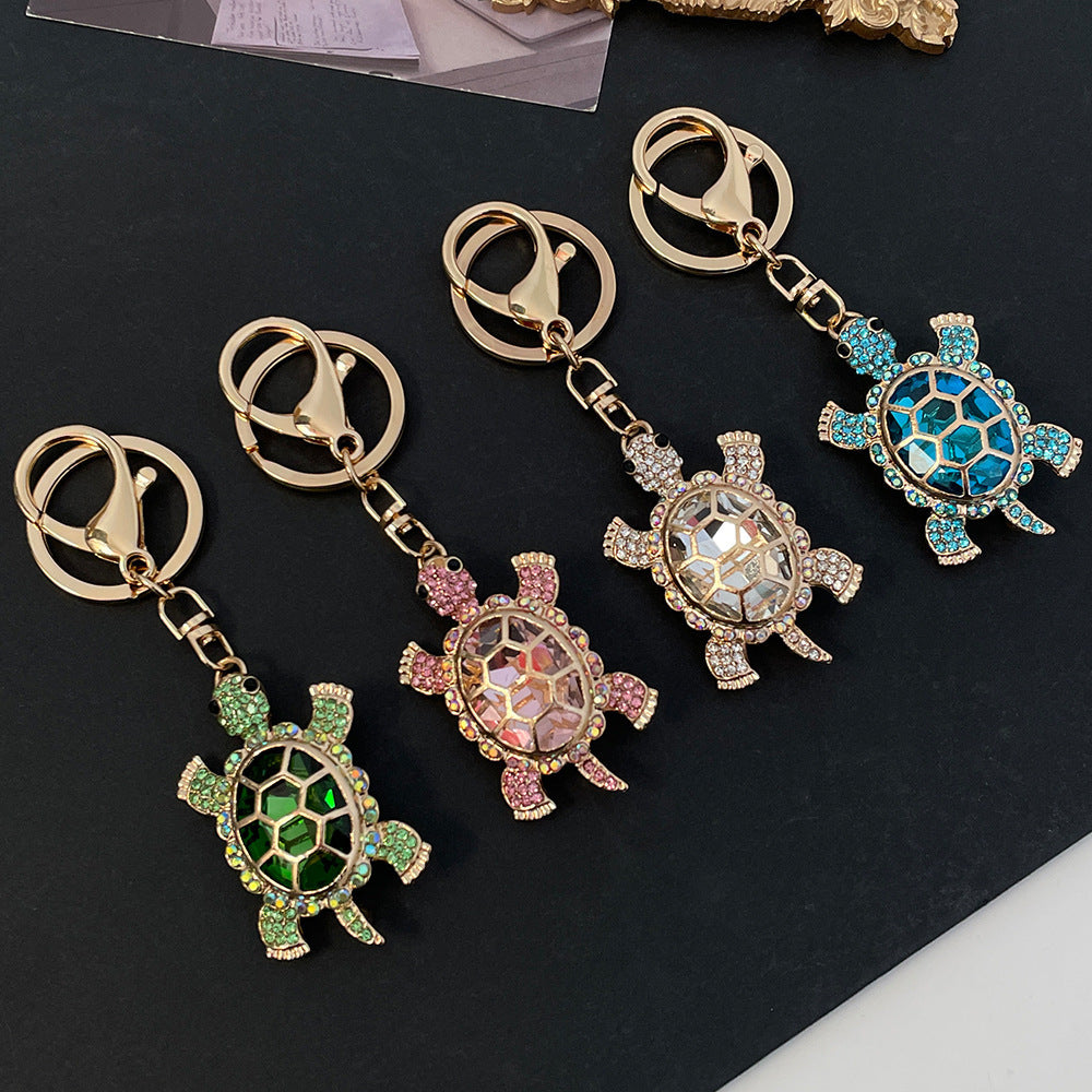 Color Diamond Metal Cute Turtle Car Key Ring Infinite Avenue