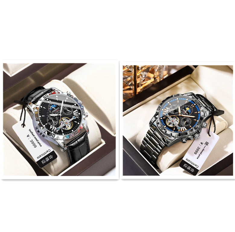 Men's Watch Fashion Luxury Automatic Machinery Silver Case Black Noodles set1 Infinite Avenue