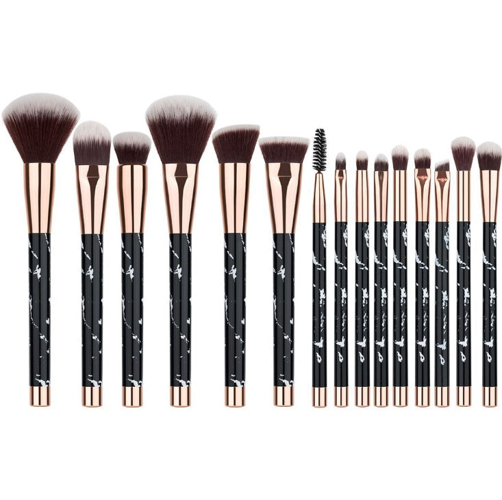 11-Piece Marble Makeup Brush Set Black Infinite Avenue