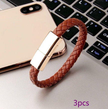 New Bracelet Charger USB Charging Cable Data Charging Cord For IPhone14 13 Max USB C Cable For Phone Micro Cable Brown 3pcs Infinite Avenue